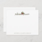 ウィンターパイン森林ミニマリストノートカード ノートカード (正面/裏面)