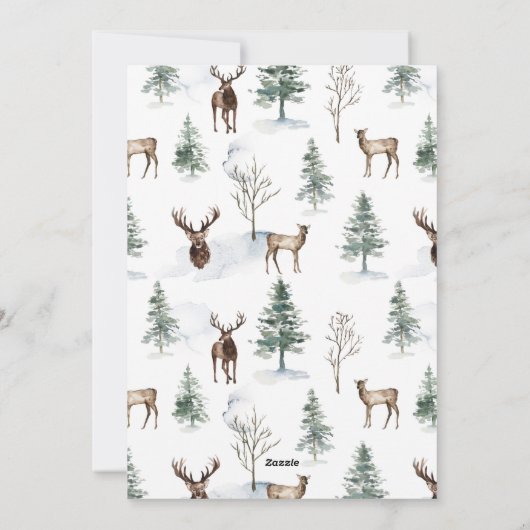 ウィンターパイン素朴ツリーホリデーパーティー招待状 シーズンカード (裏面)