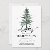 ウィンターパイン素朴ツリーホリデーパーティー招待状 シーズンカード (正面)