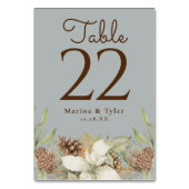 ウィンターパイン結婚グレイのテーブル番号カード テーブルナンバー (正面)