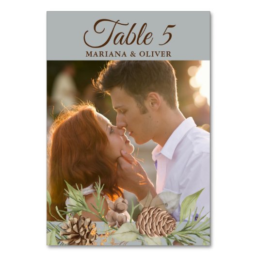 ウィンターパイン結婚グレイのテーブル番号 テーブルナンバー (正面)