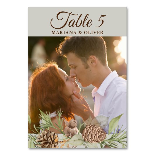 ウィンターパイン結婚ベージュのテーブル番号 テーブルナンバー (正面)