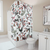 ウィンターパイン&ベリーバスルームカーテン シャワーカーテン (インサイチュ)