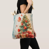 ウィンターパイン&ホリーウォーターカラートート トートバッグ (クローズアップ)