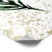 ウィンターパイン&金ゴールドクリスマスフェスティバル結婚ズ ポスター (角)