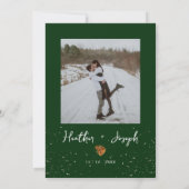 ウィンターパイン&金ゴールドクリスマスフェスティバル結婚ズ 招待状 (裏面)