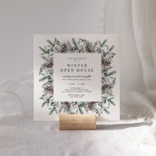 ウィンターパステルエレガントスクエアオープンハウス 招待状
