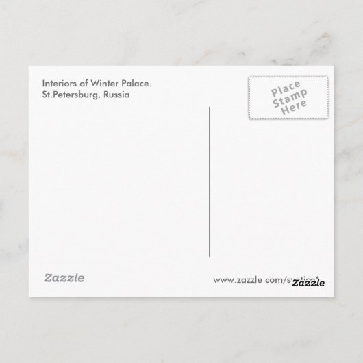 ウィンターパレスインテリアはがき ポストカード (裏面)
