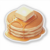 ウィンターパンケーキ コージーな朝食の雰囲気 ステッカー シール (正面)