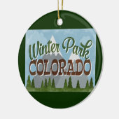 ウィンターパークコロラドおもしろいレトロスノーウィーマウンテンズ セラミックオーナメント (左)