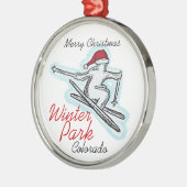 ウィンターパークコロラドサンタスキーヤーハットオーナメント メタルオーナメント (左)