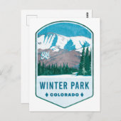 ウィンターパークコロラドスキーバッジ ポストカード (正面/裏面)