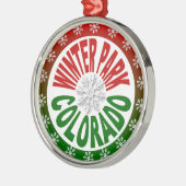 ウィンターパークコロラドレッドグリーンスノーフレークオーナメント メタルオーナメント (左)