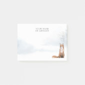 ウィンターパーソナライズされたウッドランドシーンキツネ ポストイット (正面)