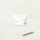 ウィンターパーソナライズされたウッドランドシーンキツネ ポストイット (デスク上)