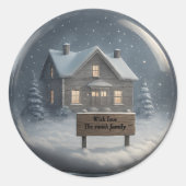 ウィンターパーソナライズされたハウス名前をカスタムするシール ラウンドシール (正面)