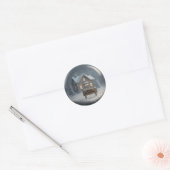 ウィンターパーソナライズされたハウス名前をカスタムするシール ラウンドシール (封筒)