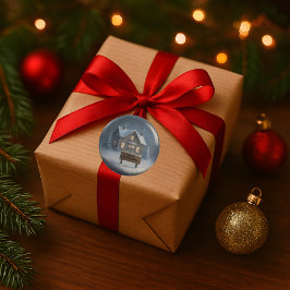 ウィンターパーソナライズされたハウス名前をカスタムするシール ラウンドシール