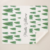 ウィンターパーソナライズされたホリデーカントリー美しい シェルパブランケット (正面(横))