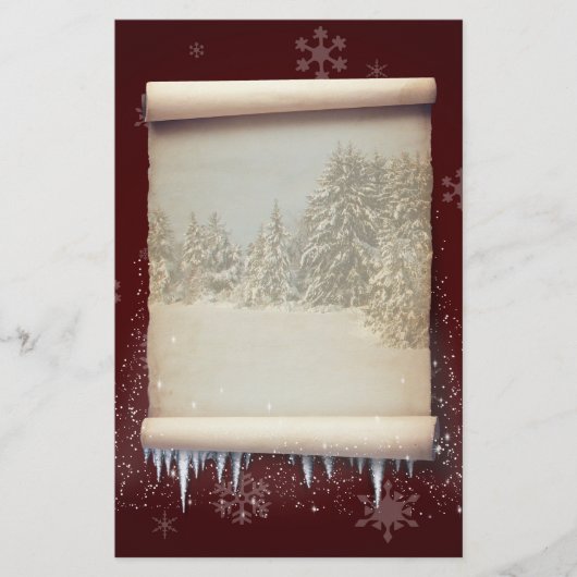 ウィンターパーチメントイラストレーション 便箋 (正面)