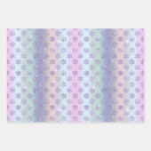 ウィンターパープルスノーフレークイラストレーション ラッピングペーパーシート (正面)