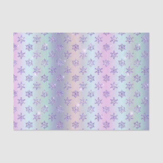 ウィンターパープルスノーフレークイラストレーション 薄葉紙 (正面)