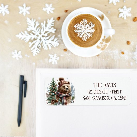 ウィンタービベスグリズリーベア – 差出人住所 ラベル