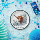 ウィンタービベステキサス州ロングホーン誕生日 ペーパープレート (パーティー)