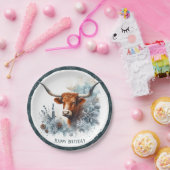 ウィンタービベステキサス州ロングホーン誕生日 ペーパープレート (パーティー)