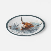 ウィンタービベステキサス州ロングホーン誕生日 ペーパープレート (アングル)