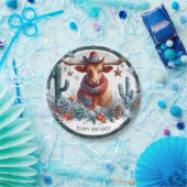 ウィンタービベステキサス州ロングホーン誕生日 ペーパープレート (パーティー)