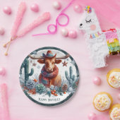 ウィンタービベステキサス州ロングホーン誕生日 ペーパープレート (パーティー)