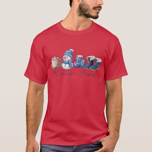ウィンタービベスフレンドリー雪だるま Tシャツ (正面)