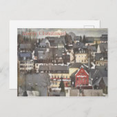 ウィンタービレッジとワンレッドハウスメリークリスマス シーズンポストカード (正面/裏面)