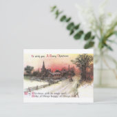 ウィンタービレッジアットサンセットヴィンテージクリスマス シーズンポストカード (スタンド正面)