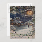 ウィンタービレッジクロック新年 シーズンポストカード (正面/裏面)