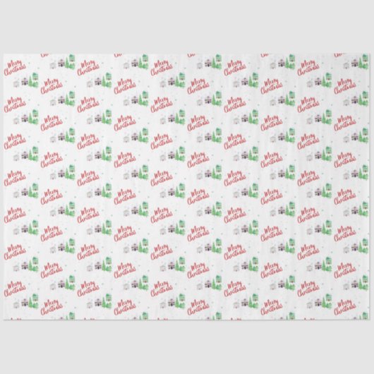 ウィンタービレッジシーンメリークリスマス 薄葉紙 (正面)