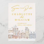 ウィンタービレッジタウンスノーホリデイザデイト 箔招待状 (正面)