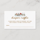 ウィンタービレッジベビーシャワーおむつラッフルチケット エンクロージャーカード (正面)