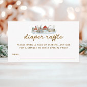 ウィンタービレッジベビーシャワーおむつラッフルチケット エンクロージャーカード