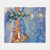 ウィンタービレッジホリデイ フリースブランケット (正面(横))