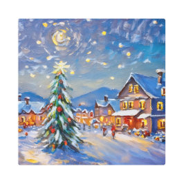 ウィンタービレッジホリデイ メタルプリント