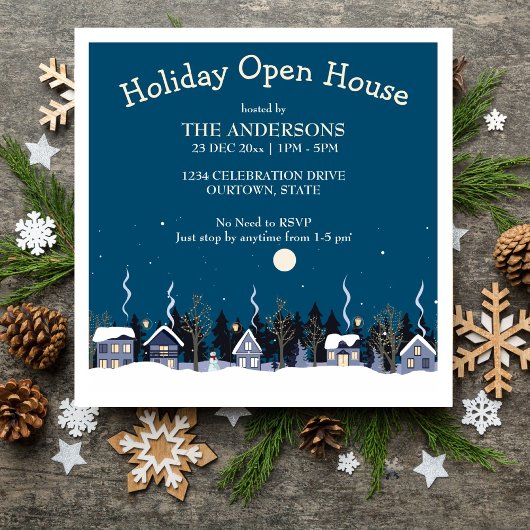ウィンタービレッジホリデーオープンハウスパーティの招待状 招待状