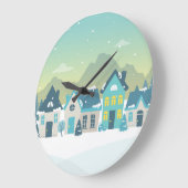 ウィンタービレッジ ラージ壁時計 (傾斜)