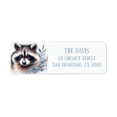 ウィンタービーブウォーターカラーラクーン差出人住所 ラベル (正面)