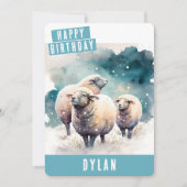 ウィンタービーブシープ誕生日カード シーズンカード (正面)