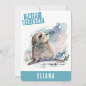 ウィンタービーブシール誕生日カード シーズンカード (正面)