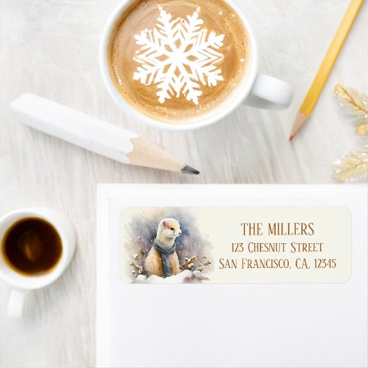 ウィンタービーブスウォーターカラーエルミン差出人住所 ラベル