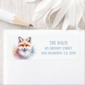 ウィンタービーブスウォーターカラーキツネ差出人住所 ラベル (インサイチュ)