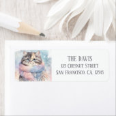 ウィンタービーブスウォーターカラーキャット差出人住所 ラベル (インサイチュ)